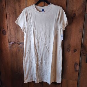 Old Navy Cream Short Sleeve Dress